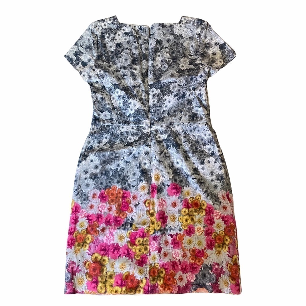 Talbots Grey to Multicolored Floral Sheath Dress Sz 4 - Picture 7 of 10